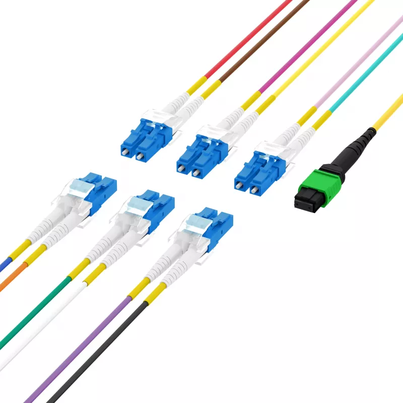 EFB Elektronik MPOF12LCOS2-2 MPO-PLUS/APC(F)-LC runkokaapeli OS2 12 säiettä tyyppi B LSZH keltainen 2m