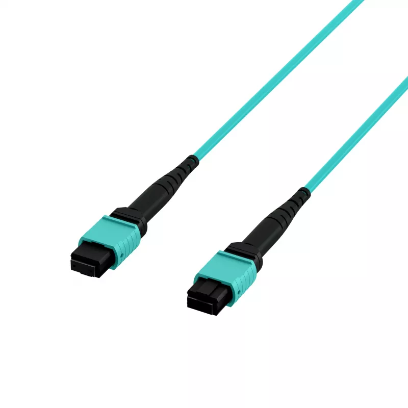EFB Elektronik MPO-PLUS naaras - MPO-PLUS naaras OM3 12-säikeinen tyyppi B LSZH aqua patchkaapeli, 10 m MPOF12MPOFOM3-10