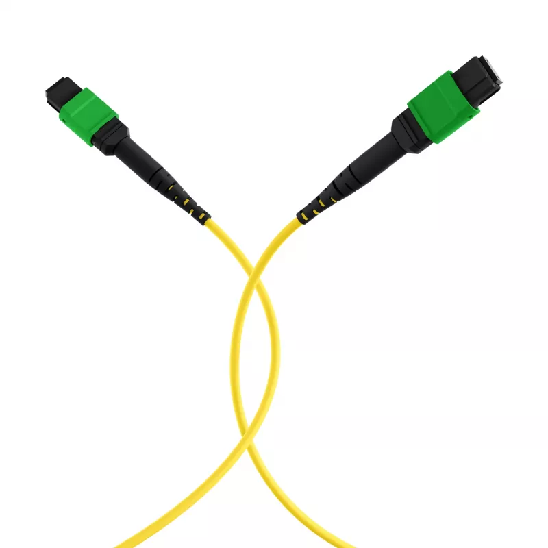 EFB Elektronik MPOF12MPOFOS2-1 MPO-PLUS APC - MPO-PLUS APC OS2 singlemode 12-säikeinen patchkaapeli, polariteetti tyyppi B, LSZH keltainen, 1 m