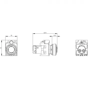 Siemens SIRIUS ACT 3SU1200-6KB10-1AA0 akustinen hälytin, 22 mm pyöreä, muovi, musta, 24 V AC/DC, IP66/IP67/IP69K