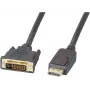 EFB Elektronik DisplayPort - DVI-D kaapeli, 2 m, musta, valettu, peukaloruuvit K5564SW.2