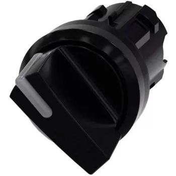 Siemens SIRIUS ACT 3SU10022BC100AA0 kiertokytkimen pää, 22 mm, 2-asentoinen, lukittuva, musta muovinen eturengas, valaistava