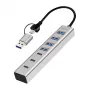 LogiLink USB 3.0 -keskitin, 7-porttinen, 4x USB-A 3x USB-C, alumiinikotelo
