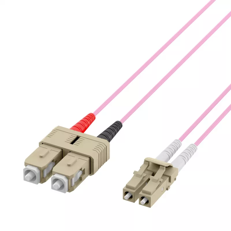EFB-Elektronik duplex-jumpperi LC-SC 50/125µ OM4 LSZH Erika violetti 2,0 mm 30 m O0323.30