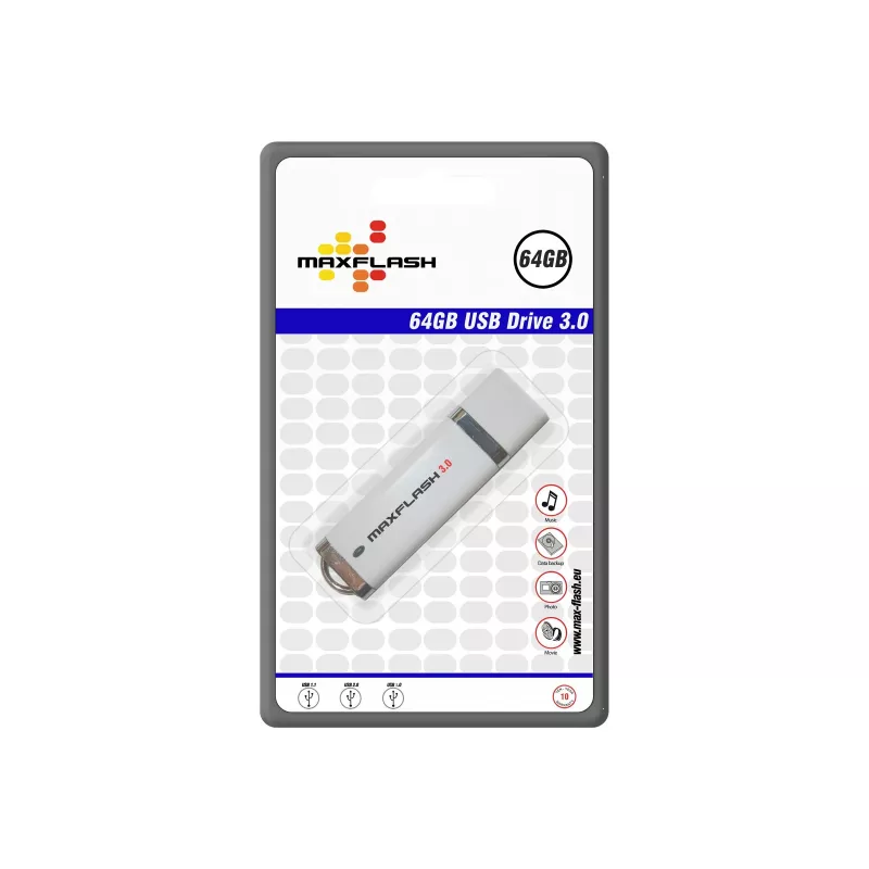MEMORYSOLUTION MAXFLASH 64GB USB 3.0 Highspeed -USB-muistitikku, Retail