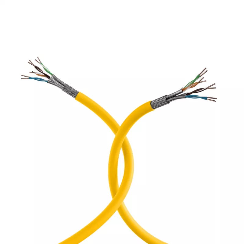 INFRALAN Cat.7A 1250 AWG22 S/FTP 4P CPR Dca 25Gbit/s ready rapsikeltainen RAL1021, 500m 999833.500-CPR