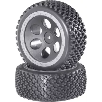 Reely 1:10 Buggy täydelliset renkaat Rally reikäkuvio harmaa 4 kpl (RE-6549729)