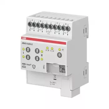 ABB JRA/S4.24.5.2 KNX sälekaihdin-/rullaverhoaktuaattori, 4-kanavainen, 24V AC/DC, käsikäyttö, DIN-kisko 2CDG110298R0011