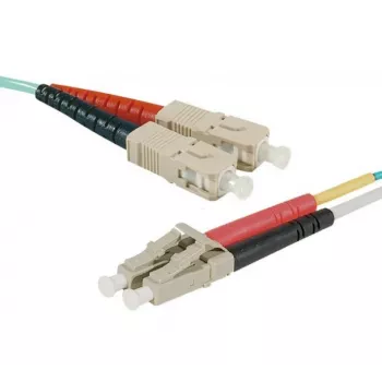 EXERTIS CONNECT kuitupatchkaapeli, 50/125 µm, OM3, SC Duplex - LC Duplex, turkoosi, 4,0 m