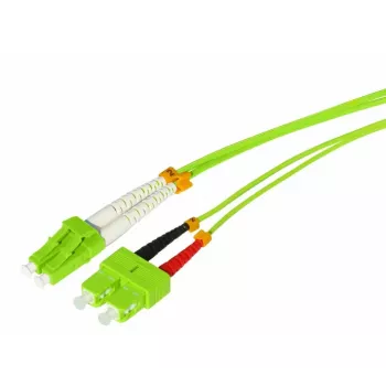 Tecline HD OM5 50/125 µm monimuotokuitu patchkaapeli, LC Duplex - SC Duplex, limetinvihreä, 3,0 m 796LS03