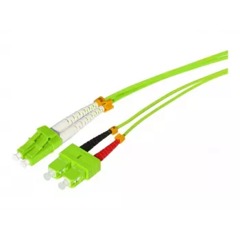 Tecline HD OM5 50/125 µm monimuotokuitu patchkaapeli, LC Duplex - SC Duplex, limetinvihreä, 3,0 m 796LS03