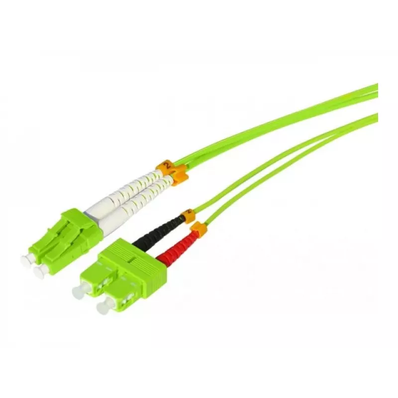 Tecline HD OM5 50/125 µm monimuotokuitu patchkaapeli, LC Duplex - SC Duplex, limetinvihreä, 3,0 m 796LS03