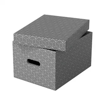 Esselte säilytyslaatikko Home M, 17,5 L, 26,5 x 36,5 x 20,5 cm, 3 kpl:n pakkaus, valkoinen/harmaa (628283)