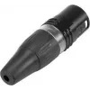 HICON HI-X5CM-B 5-napainen XLR-pistoke, juotosliitäntä, sinkkivalu, musta 30200514