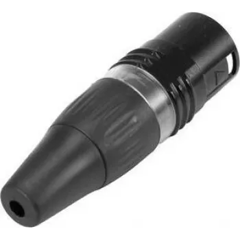HICON HI-X5CM-B 5-napainen XLR-pistoke, juotosliitäntä, sinkkivalu, musta 30200514