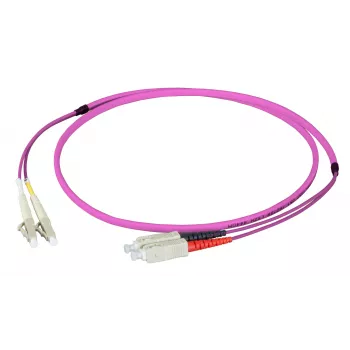 EFB Elektronik Duplex-jumpperi LC-SC 50/125µ OM4 LSZH Erika violetti litteä twin 3x5mm 7,5m O0323FT.7,5