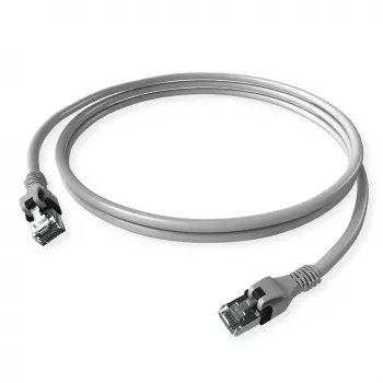 ZVK GmbH EasyLan PushPull Cat 6 STP patch-kaapeli, RJ-45 liitin RJ-45 liittimeen, 1 m, harmaa, ruiskuvalettu taittumissuoja CPP1OACACA0010