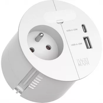 Bachmann LOOP IN CHARGE 1xUTE 1xUSB A/C 22W 1xKBD 0,2m valkoinen (938.304)