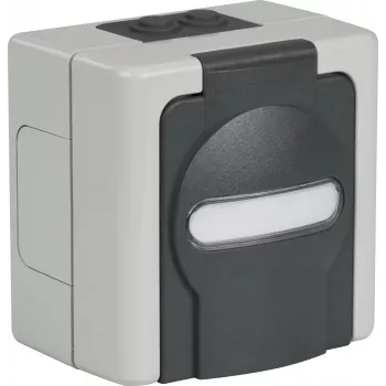 EFB ET-25020 pinta-asennettava kosteantilan tyhjäkotelo 2 Keystone-moduulille, IP44, harmaa