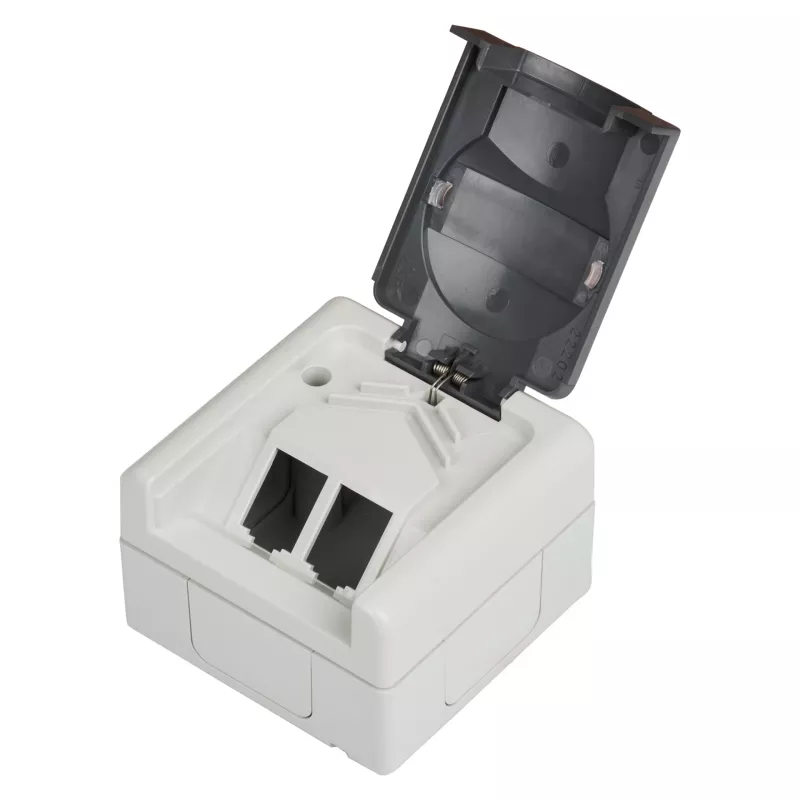 EFB ET-25020 pinta-asennettava kosteantilan tyhjäkotelo 2 Keystone-moduulille, IP44, harmaa