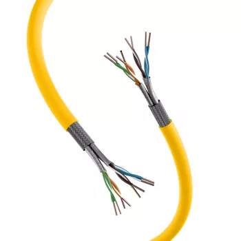 INFRALAN Cat.7A 1250 AWG22 S/FTP 4P CPR Dca 25 Gbit/s ready rapsikeltainen RAL1021, 100 m 999833.100-CPR