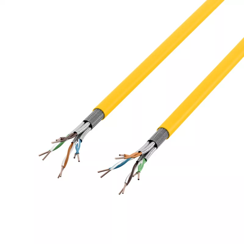 INFRALAN Cat.7A 1250 AWG22 S/FTP 4P CPR Dca 25 Gbit/s ready rapsikeltainen RAL1021, 100 m 999833.100-CPR