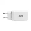 EFB Elektronik 65W GaN seinälaturi 2x USB-C + USB-A PD3.0 QC3.0 valkoinen G651A2CE