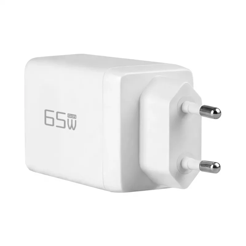 EFB Elektronik 65W GaN seinälaturi 2x USB-C + USB-A PD3.0 QC3.0 valkoinen G651A2CE