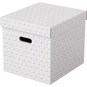 LEITZ Home Cube säilytyslaatikkosarja 3 kpl, valkoinen, 100 % kierrätettyä aaltopahvia, irrotettava kansi 628288