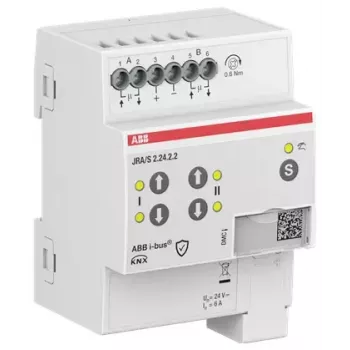 ABB JRA/S2.24.2.2 kaihdin-/rullaverhoaktuaattori, 2-kanavainen, 24V, käsikäyttö, KNX 2CDG110295R0011