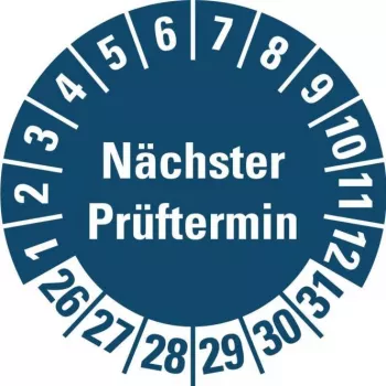 HEIN Industrieschilder tarkastustarra NP26-31 sininen pyöreä 20 mm 500/rulla (185778)