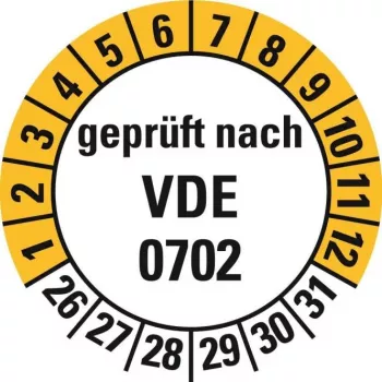 HEIN Industrieschilder 188207 VDE 0702 tarkastustarrat, viikot 26-31, 20 mm, pysyväliima, 500 per rulla