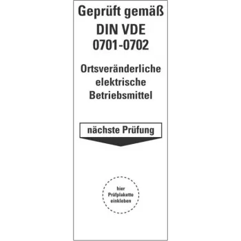 HEIN 178140 tarkastustarra DIN VDE 0701-0702, itseliimautuva, keltainen, 50 x 25 mm, 100 tarraa