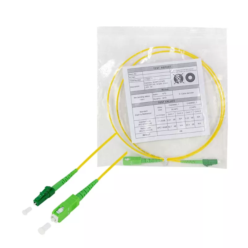 LogiLink FPSLS50 yksimuotokuitu OS2 kuitu-patchkaapeli, SC/APC - LC/APC, 9/125 µm, 50 m, keltainen