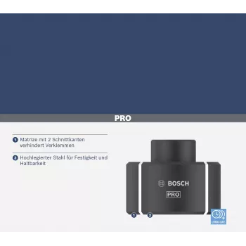Bosch 2608001168 puristusmatriisi putkikaapelikenkille ja liittimille, 240 mm², kuusikulmaprofiili