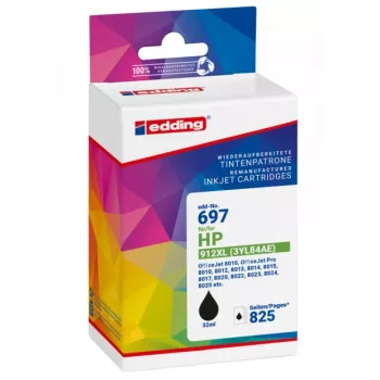 edding EDD-697 musta mustepatruuna yhteensopiva HP 912XL (3YL84AE)