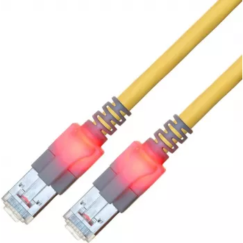ZVK GMBH Easylan DualBoot LED-patchkaapeli RJ45 S/FTP Cat.6 (Class E), saCon-liittimellä, LSOH, keltainen, 25 m CS1OYCDCD0250