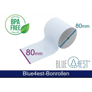 ARTDEV Blue4est® Eco kuitupaperirullat 80 mm x 80 m, rulla 12 mm, sininen, 52 g, 35 vuotta arkistoitavissa, BPA-vapaa ADT808012-BT-BLUE4EST-55