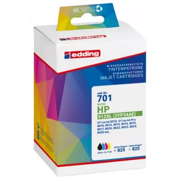 Edding 18-701 yhteensopivat mustepatruunat multipack HP 912XL, musta/syaani/magenta/keltainen