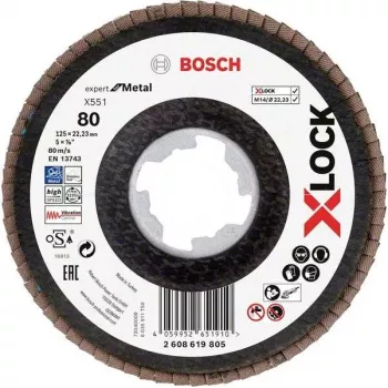 Bosch Accessories 2608619805 Expert for Inox X-LOCK katkaisulaikka, 125 mm x 1,0 mm, 60 karkeus, ruostumaton teräs, 1 kpl