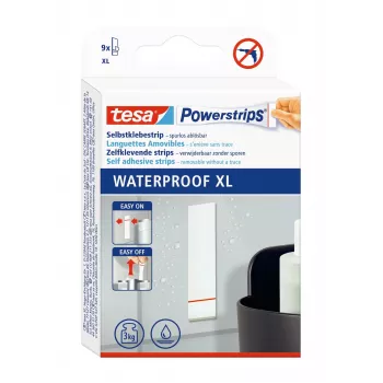 Tesa Powerstrips Waterproof XL liimatarra jopa 9 kg, valkoinen, 9 tarraa 40519-00000-00