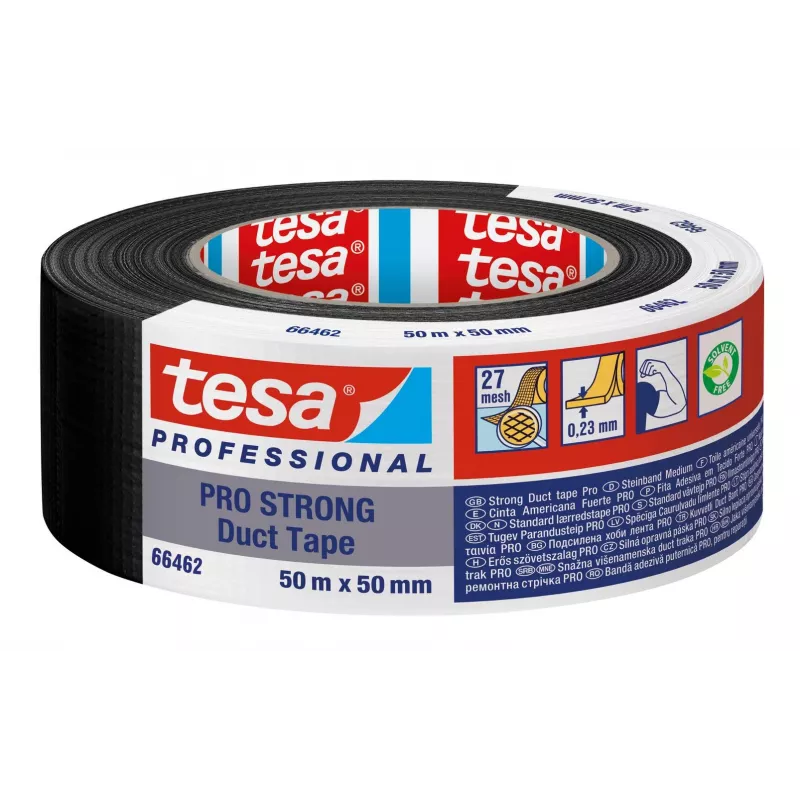Tesa Pro Strong kangasteippi musta 50 m x 50 mm 66462-00002-00