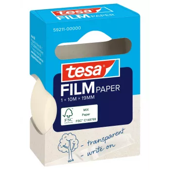 Tesa 59211 paperiteippi 19 mm x 10 m, luonnonvalkoinen, käsin revittävä, kirjoitettava, liuotteeton 59211-00000-00
