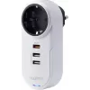 Sygonix SY-4512994 suko-välikappale 2 USB-latausliitännällä, valkoinen