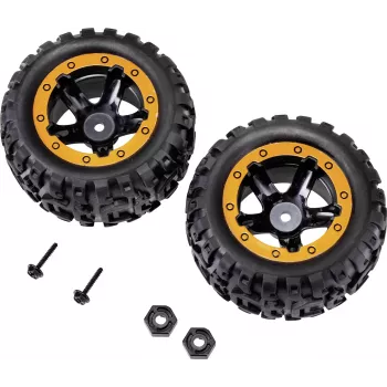 Reely RE-6904695 1:10 off-road rengassarja (2 kpl, 87 mm, 12 mm kuusiokanta, musta)