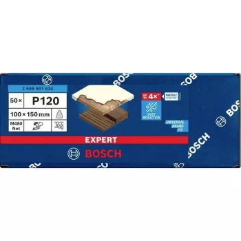 Bosch Accessories 2608901624 hiomaverkko monihiomakoneelle rakeisuus 120, 150 x 100 mm, 50 kpl