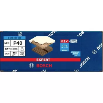 Bosch Accessories 2608901640 hiomapaperit monihiomakoneelle, rakeisuus 40, 150 mm x 100 mm, 50 kpl:n pakkaus