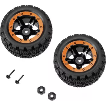 Reely RE-7042668 1:10 On-Road rengassarja (2 kpl, 65 mm, 12 mm kuusiokanta, musta)