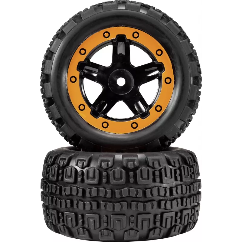 Reely RE-7042668 1:10 On-Road rengassarja (2 kpl, 65 mm, 12 mm kuusiokanta, musta)