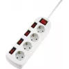 Sygonix SY-4535068 Schuko-pistorasia-adapteri kytkimellä, valkoinen, 16 A, 3680 W, lapsilukko